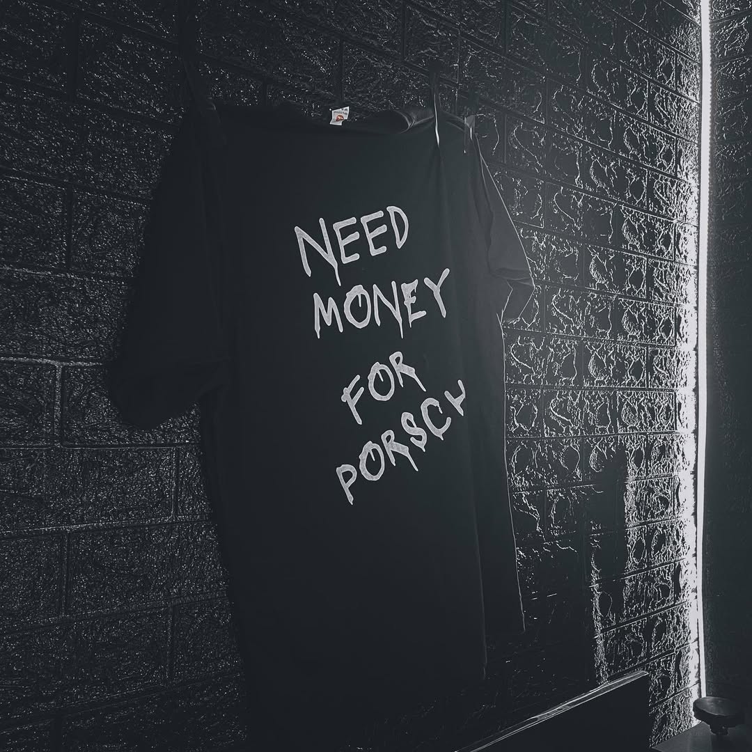 Need Money for Porsche Black T-Shirt