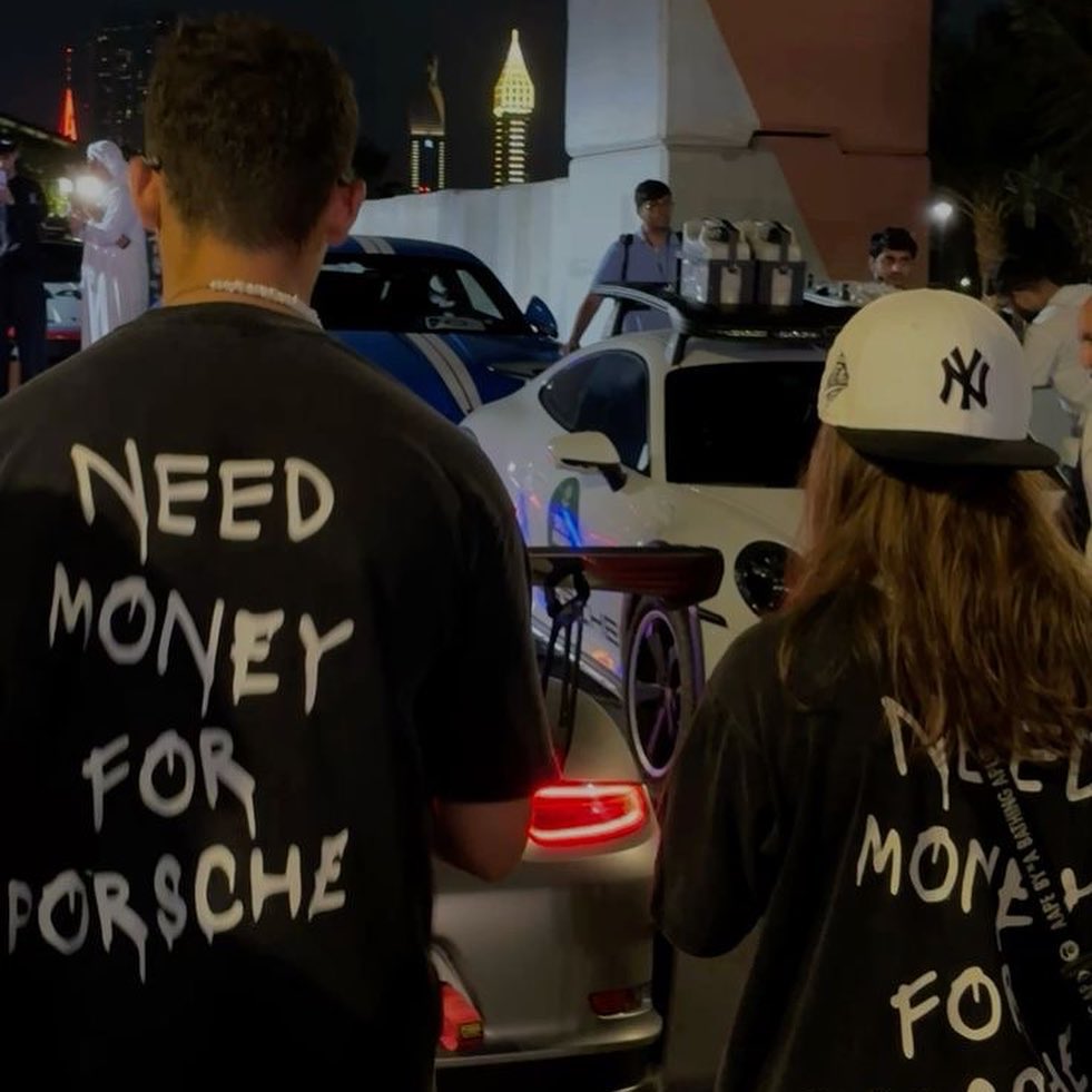Need Money for Porsche Black T-Shirt