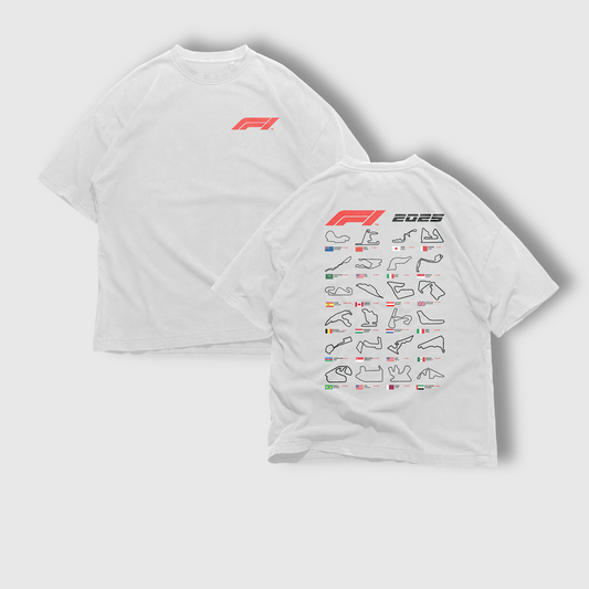 Formula One 2025 Race Calendar Tee – Track Every Win