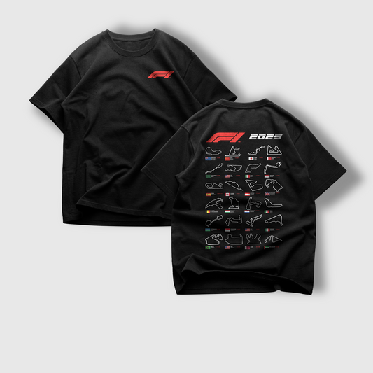 Formula One 2025 Race Calendar Tee – Track Every Win