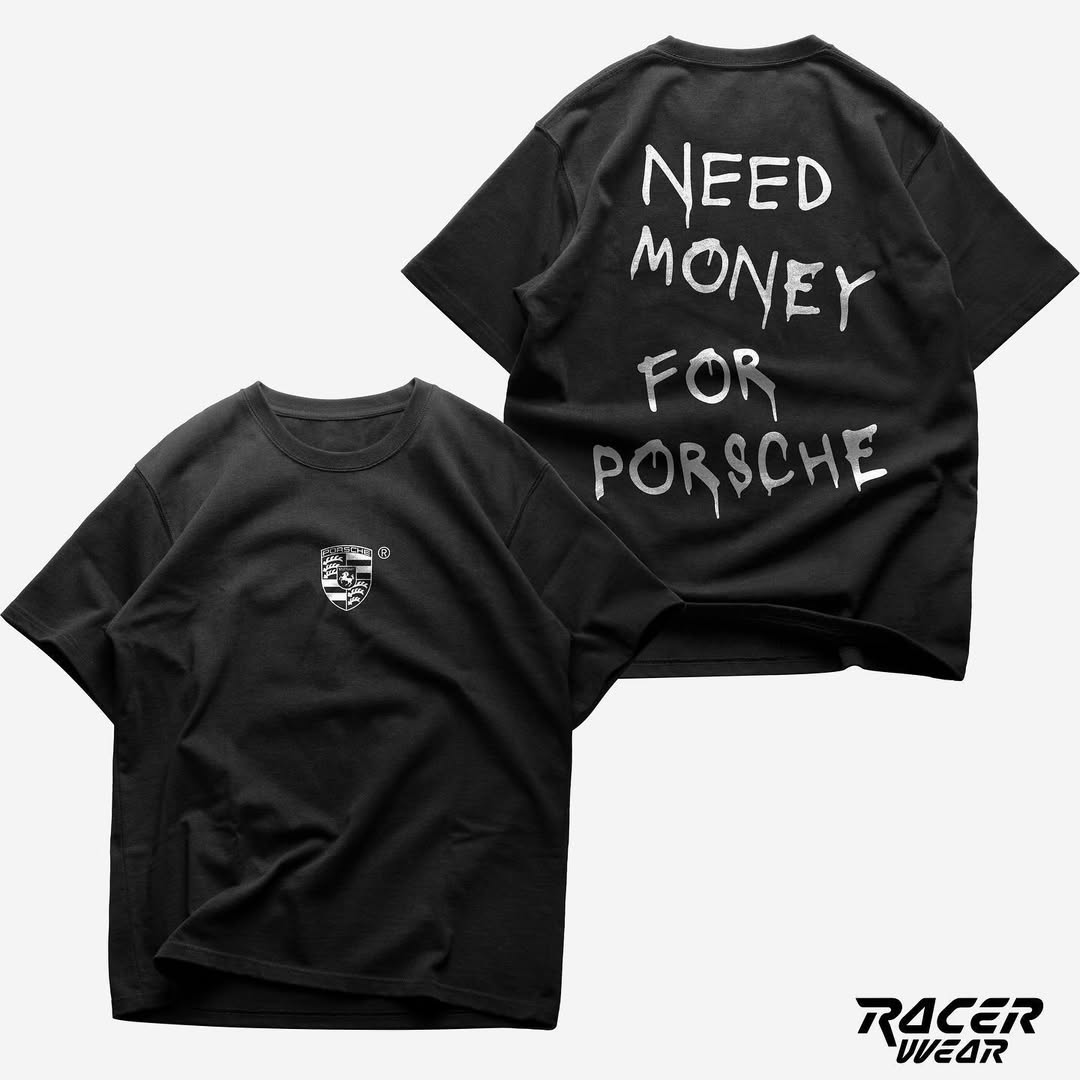 Need Money for Porsche Black T-Shirt