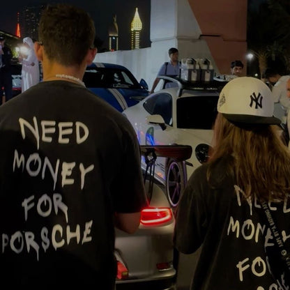 Need Money for Porsche Black T-Shirt